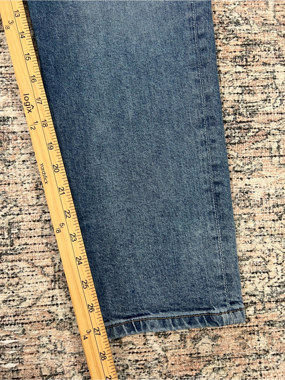 Ana Mid Rise Boyfriend Jeans Women's 14W Blue Denim Stretch - Picture 11 of 12